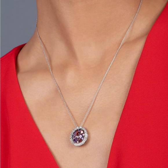 Multi-Gemstone Circle Pendant in .925 Sterling Silver $299 - Picture 4 of 8